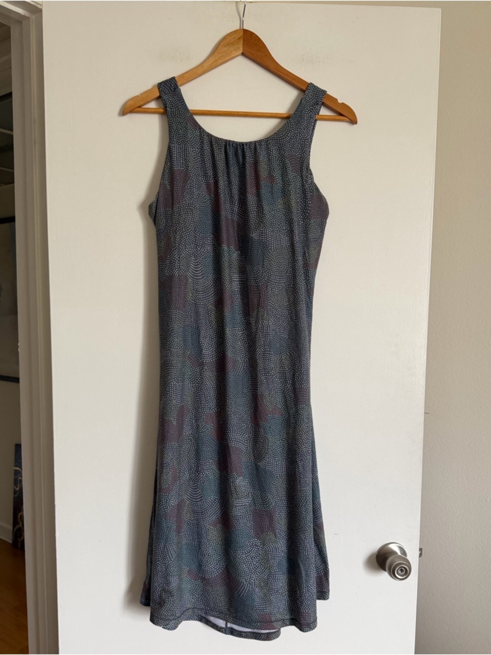 Prana Women’s Chalkboard Dotty Skypath Knee Length Dress size XL EUC - Picture 2 of 10